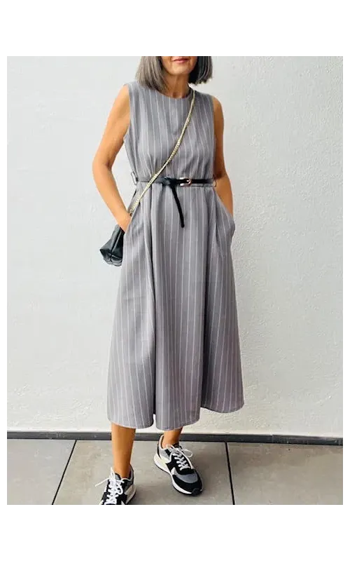 Vestido  Raya Diplomática Gris