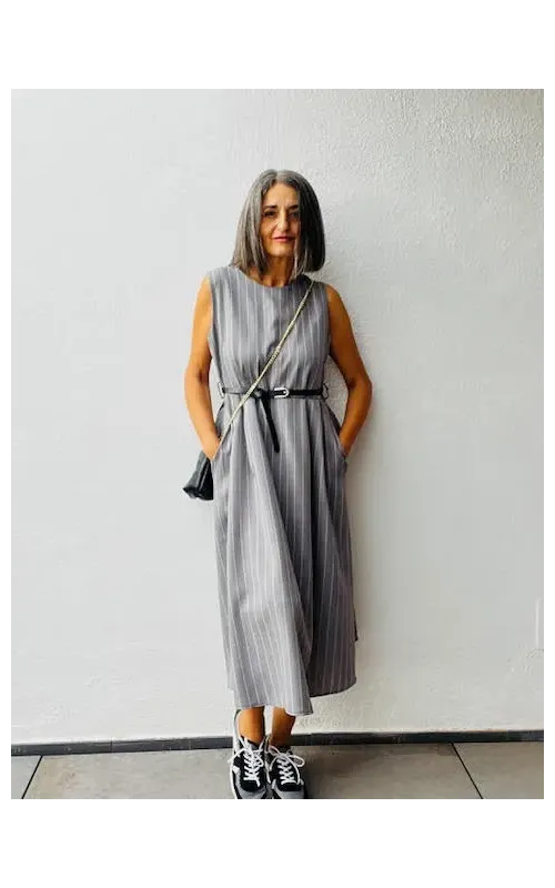 Vestido  Raya Diplomática Gris