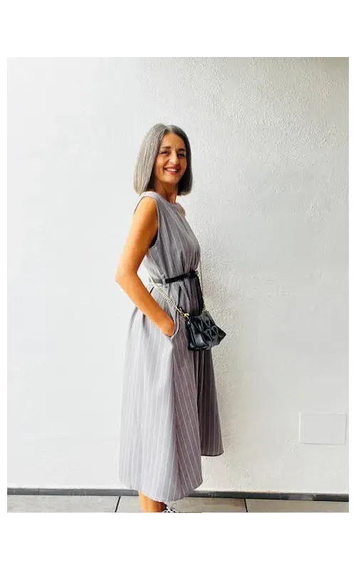 Vestido  Raya Diplomática Gris
