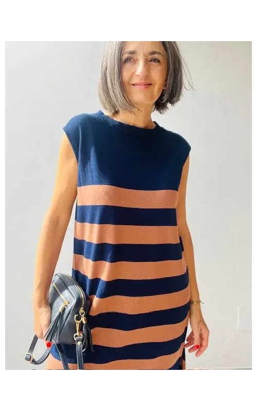 Vestido Punto Rayas M/N