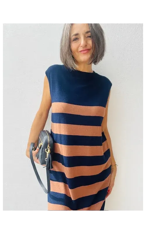 Vestido Punto Rayas M/N