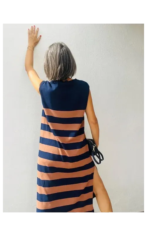 Vestido Punto Rayas M/N