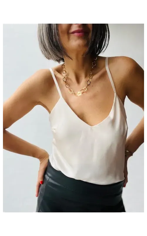 Top Satinado Vainilla