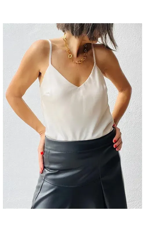 Top Satinado Vainilla