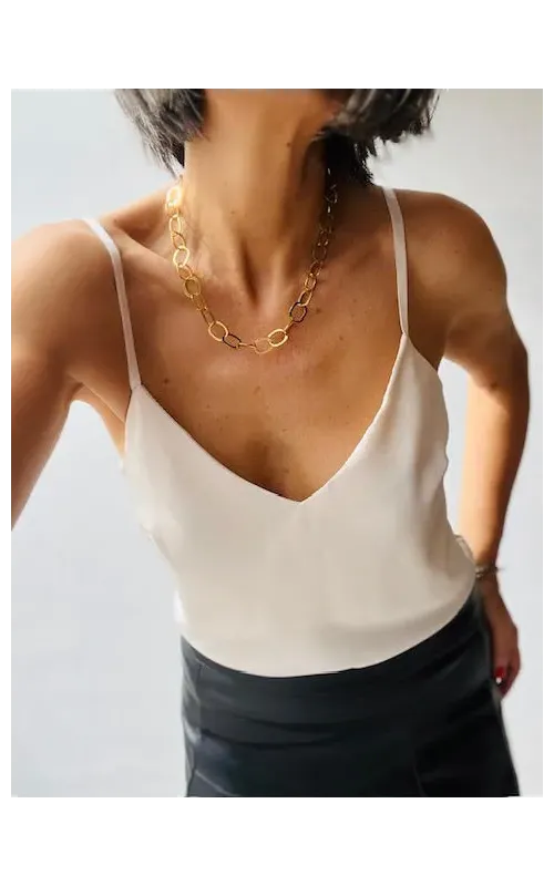 Top Satinado Vainilla