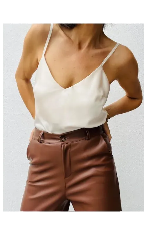 Top Satinado Vainilla