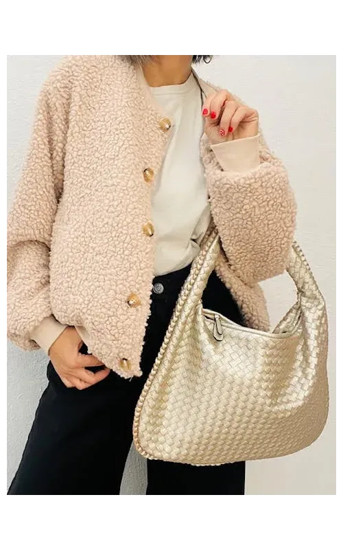 Bolso Trenzado Dorado
