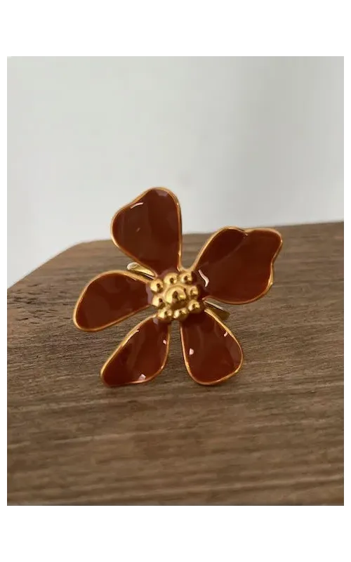 Anillo Flor Lacada