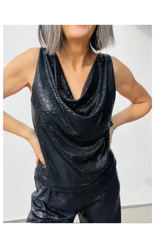 Top Iris Escote Drapeado