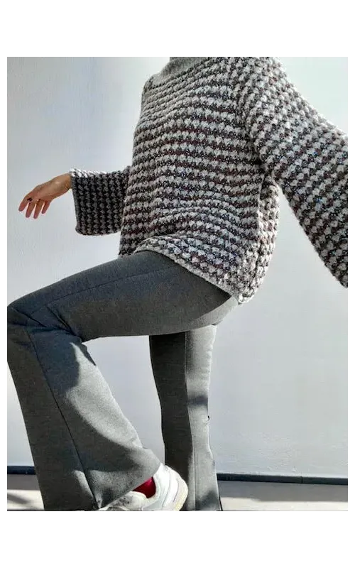 Pantalones Malla  Flare Gris