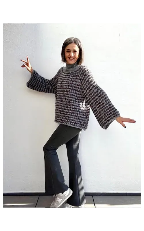 Pantalones Malla  Flare Gris