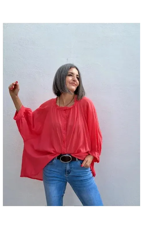 Blusa Vaporosa Coral