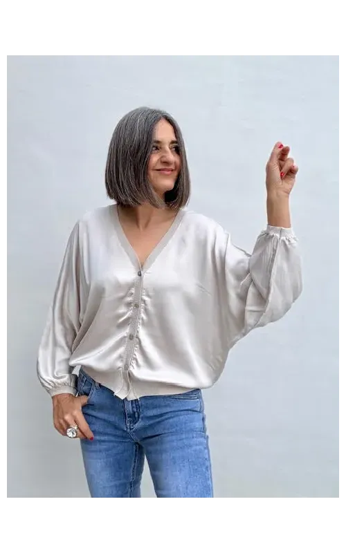 Chaqueta Satinada Beige