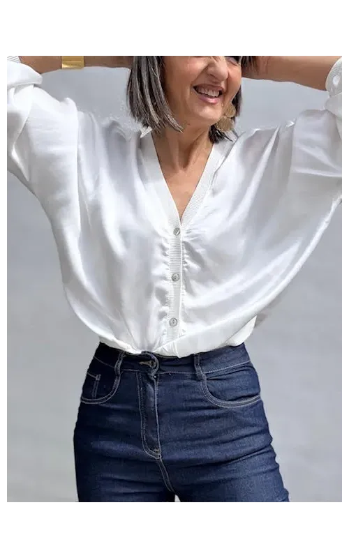 Chaqueta Satinada Blanca