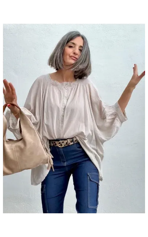 Blusa Vaporosa Beige