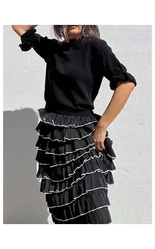 Falda Volantes Negro