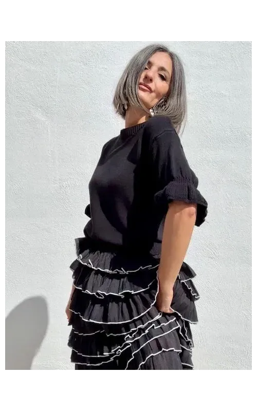 Falda Volantes Negro