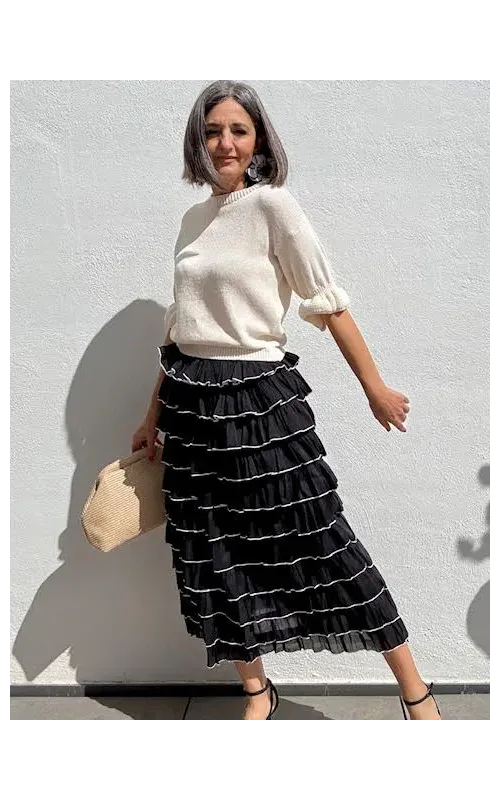 Falda Volantes Negro