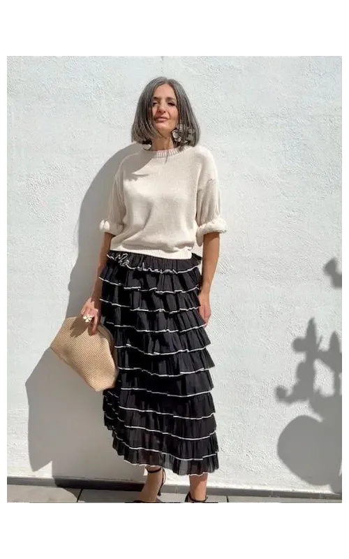 Falda Volantes Negro