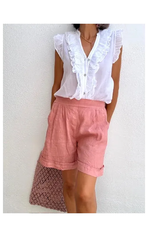 Shorts Lino Rosa