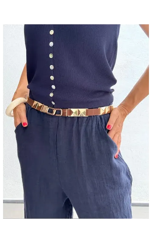 Cinturón Elástico Placas Doré