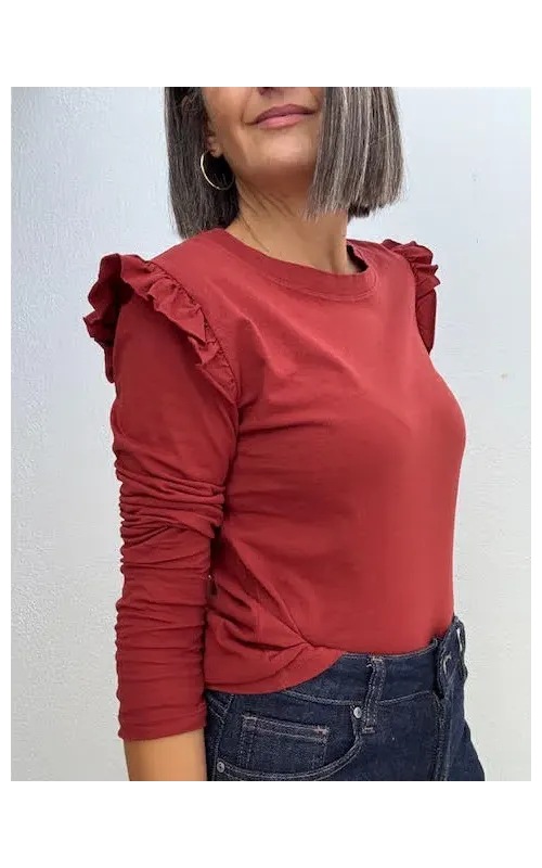 Camiseta Volante Hombro Caldera