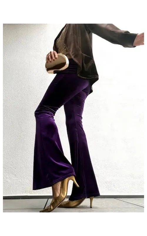 Pantalones Terciopelo Flare Violeta