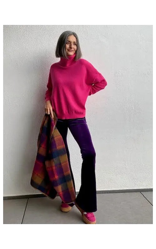 Pantalones Terciopelo Flare Violeta