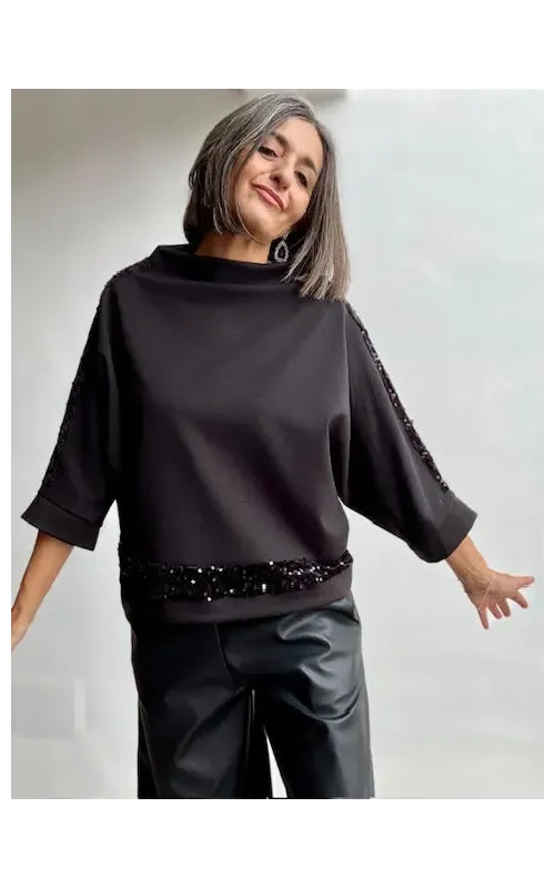 Sudadera Lentejuela Negra