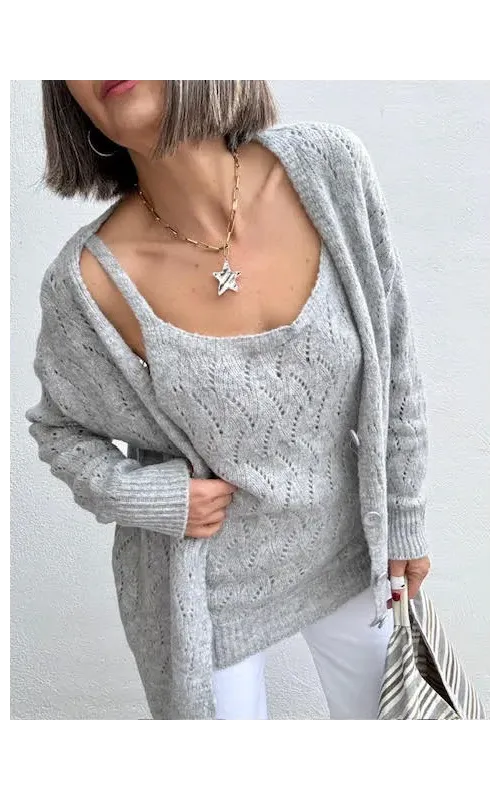 Twin Set Calado Gris
