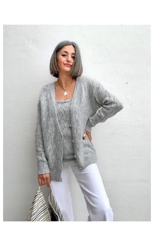 Twin Set Calado Gris