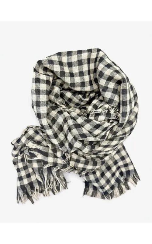 Fular Cuadros Gris