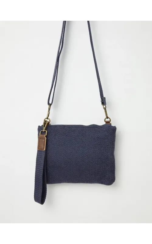 Bandolera Clutch Lino Azul