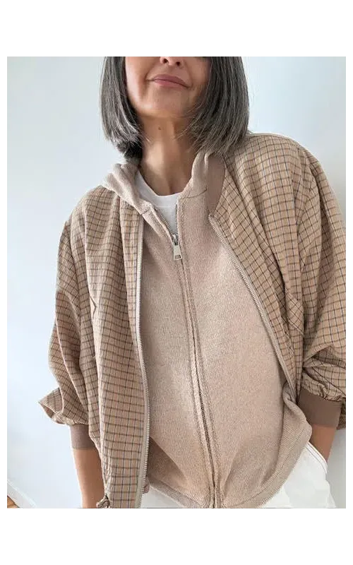 Chaleco Capucha Beige