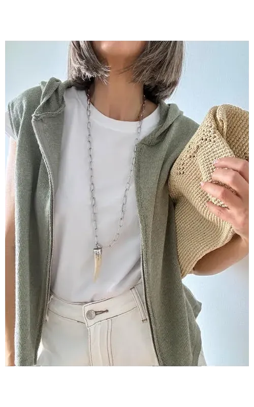 Chaleco Capucha Kaki