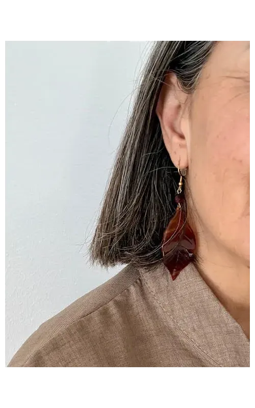 Pendientes Hoja Marrón