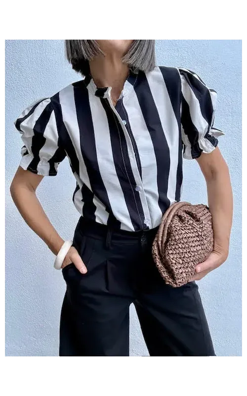 Camisa Rayas N/B