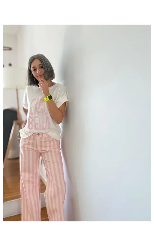 Pantalón Rayas Rosa