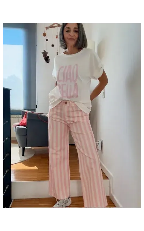Pantalón Rayas Rosa