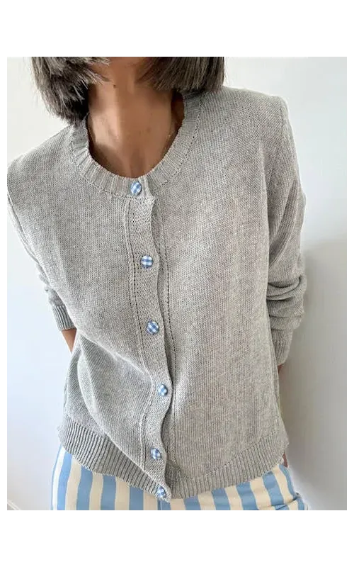 Chaqueta Gris Botones Vichy