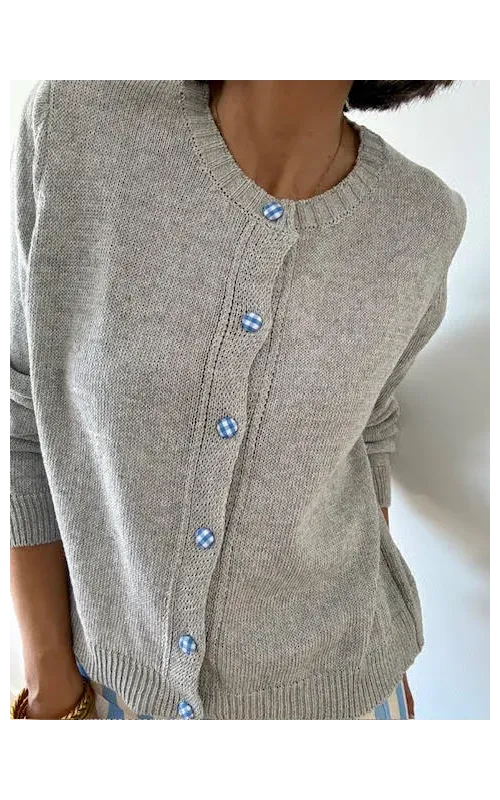 Chaqueta Gris Botones Vichy