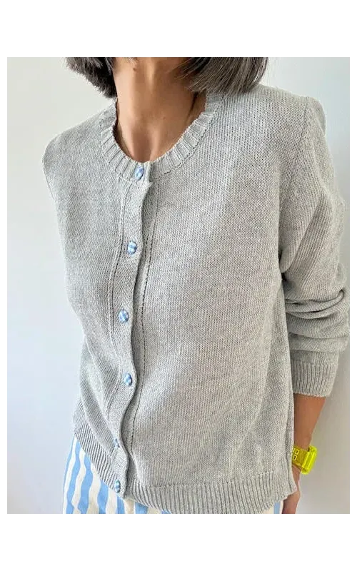 Chaqueta Gris Botones Vichy