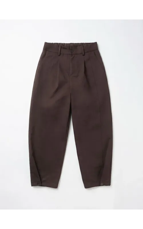 Pantalones Bombacho Botón Marrón Choco