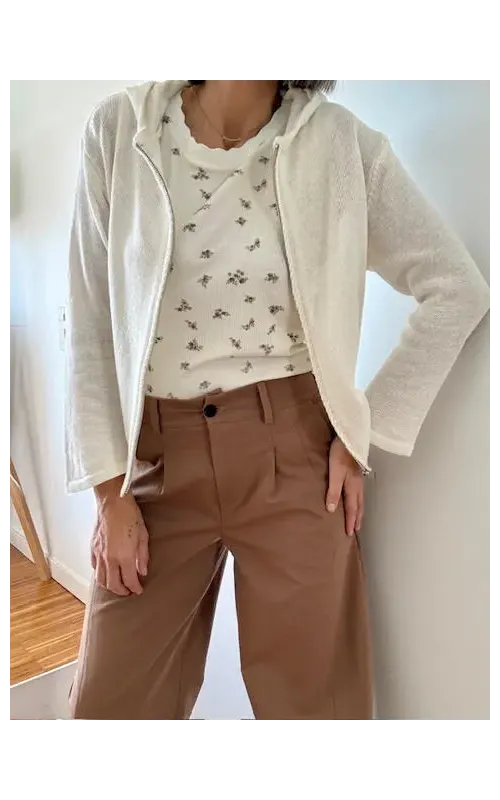 Chaqueta Capucha Crudo