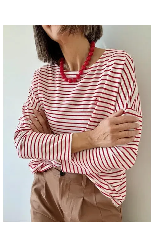 Camiseta Raya Roja Manga Larga