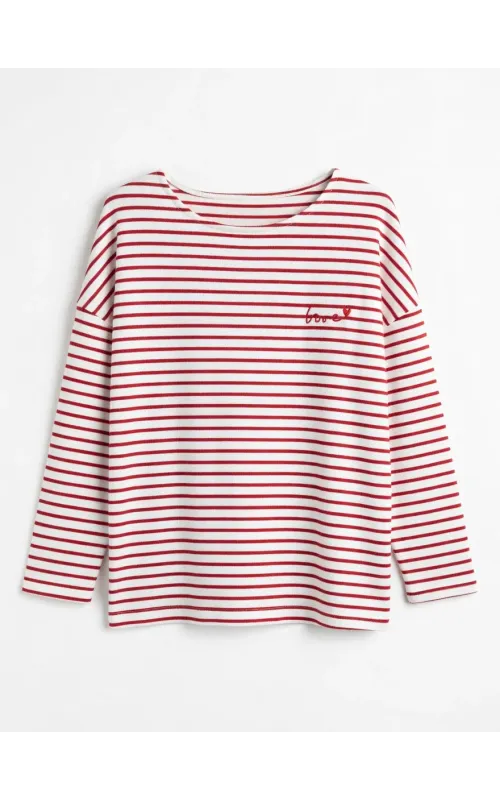 Camiseta Raya Roja Manga Larga