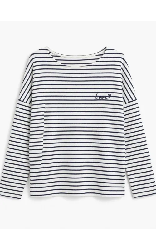 Camiseta Raya Marino Manga Larga