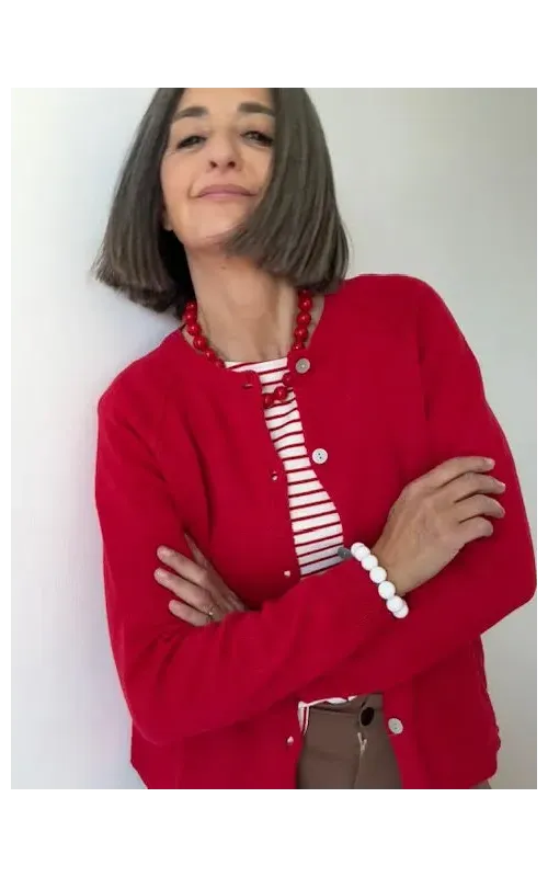 Camiseta Raya Roja Manga Larga