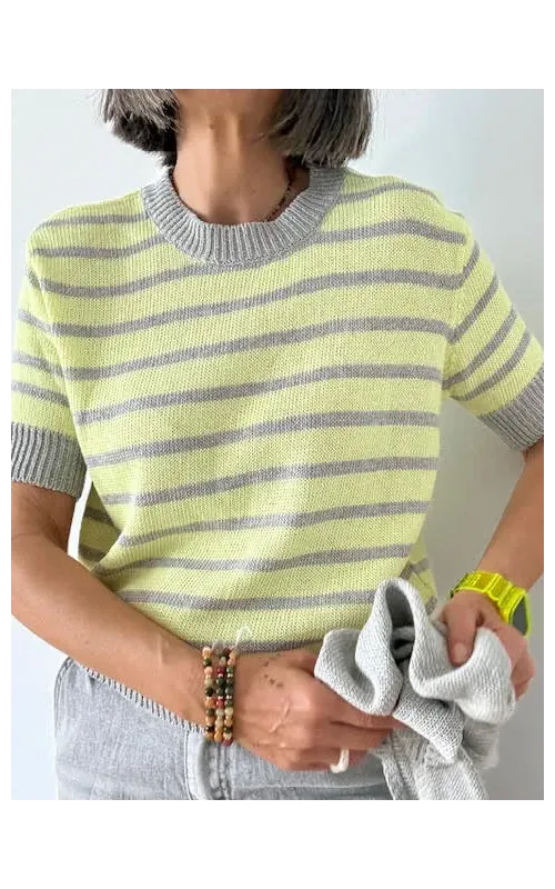 Jersey de Rayas Lima y Gris