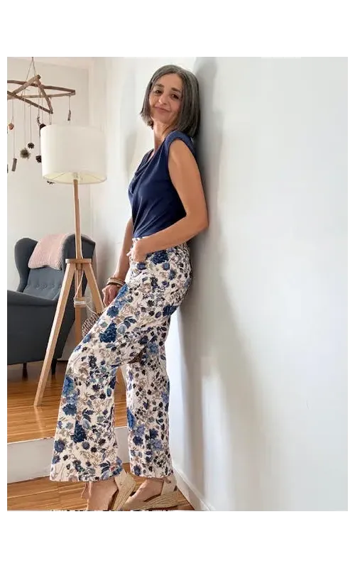 Pantalones Floral Tejano Fino